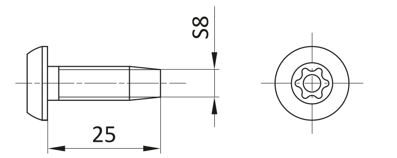 Śruba centralna SF8x25 [8]